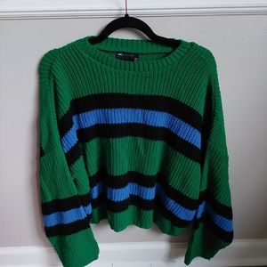 Green and Blue Striped Sweater